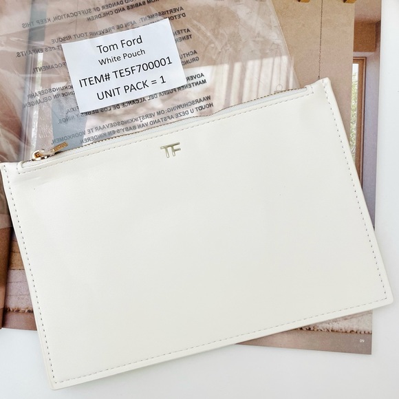 Tom Ford Handbags - Tom Ford White Zip Pouch/Clutch